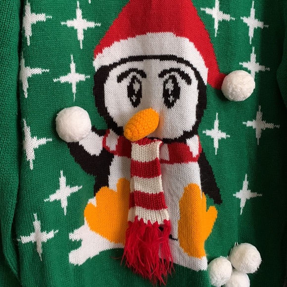 Ugly Knit Christmas Penguin Sweater | Stitches - Picture 2 of 5